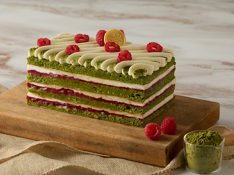 Raspberry Matcha Cake